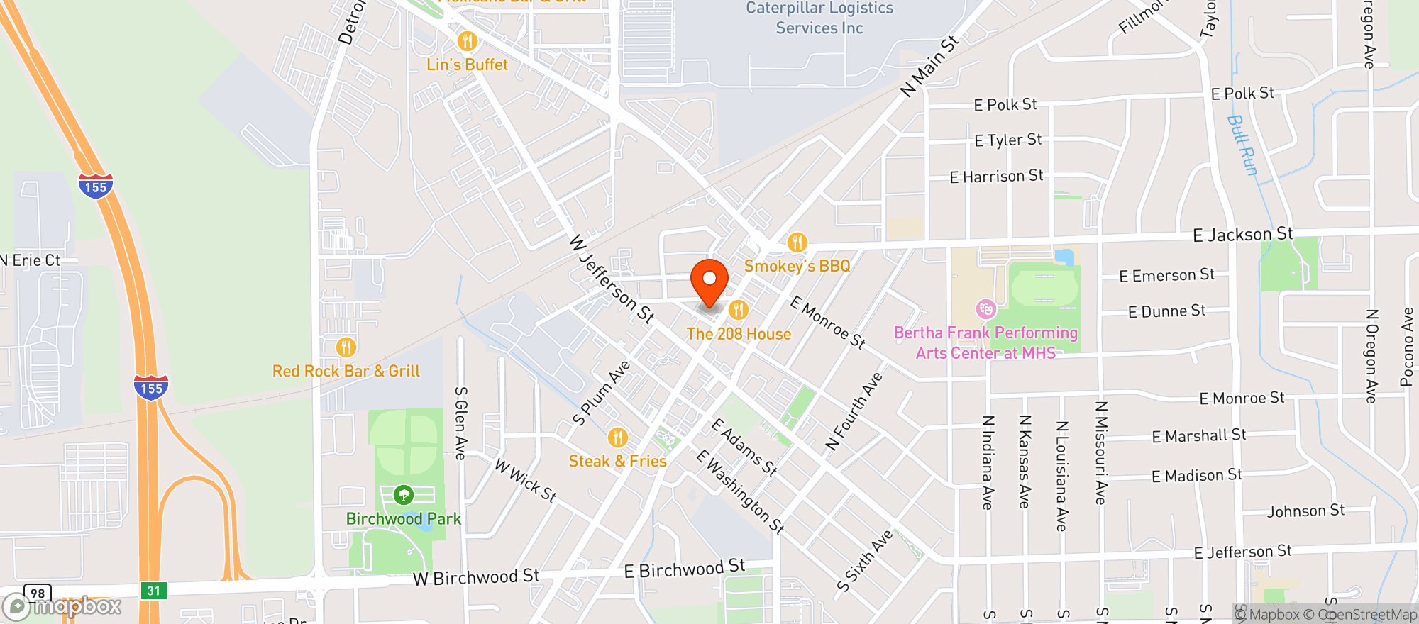 Map showing THE LIQUOR STATION