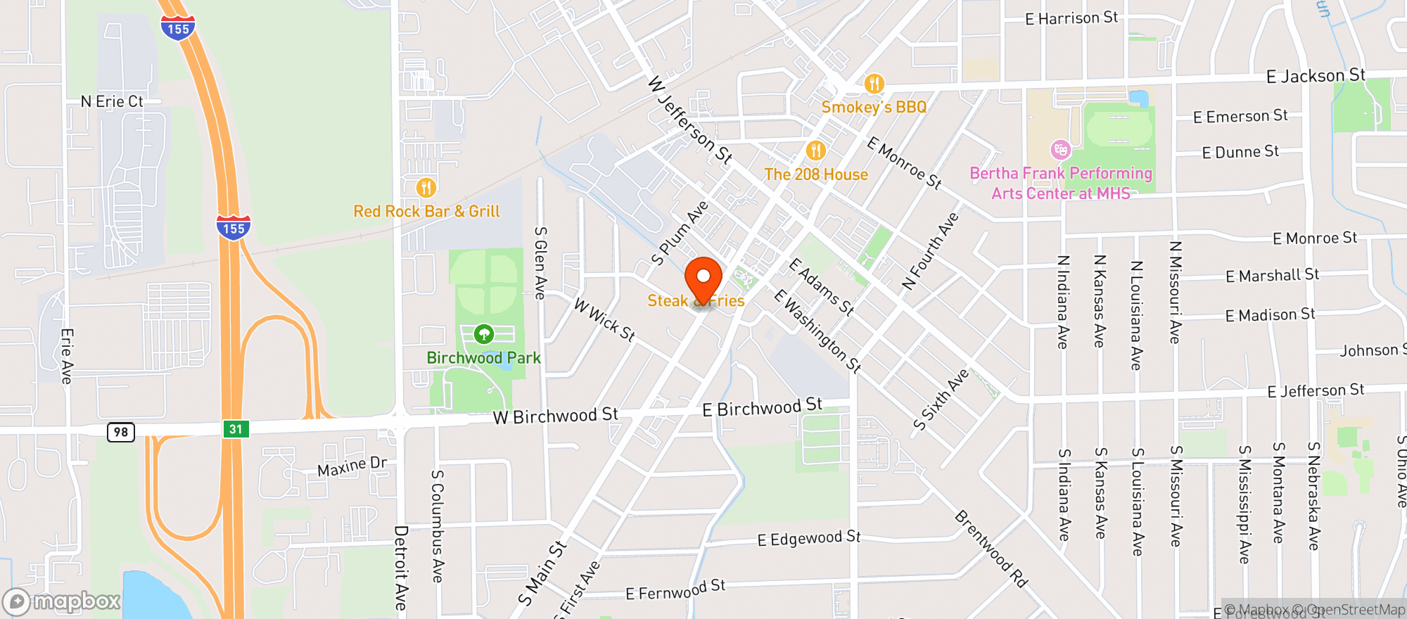 Map showing YOGIS LIQUORS & TOBACCO