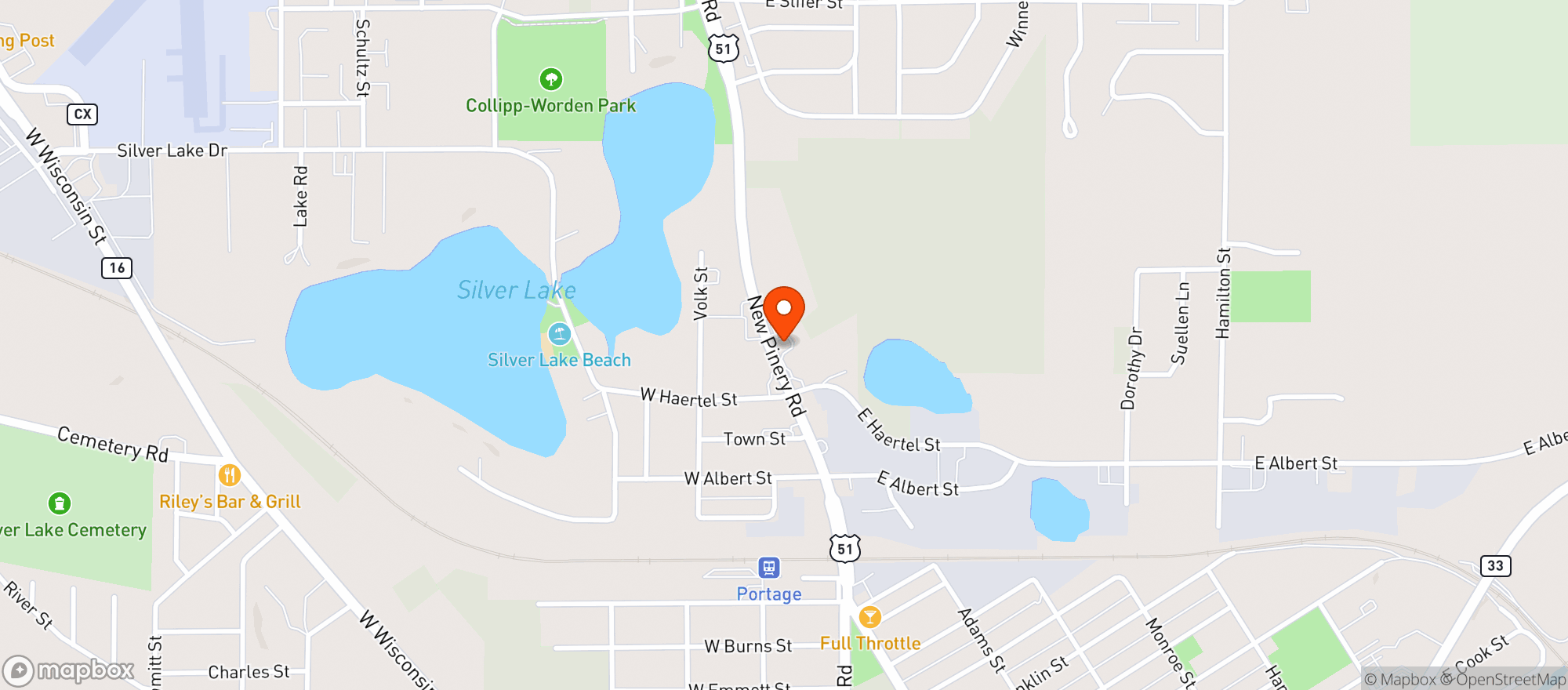 Map showing Portage Liquor Mart Llc
