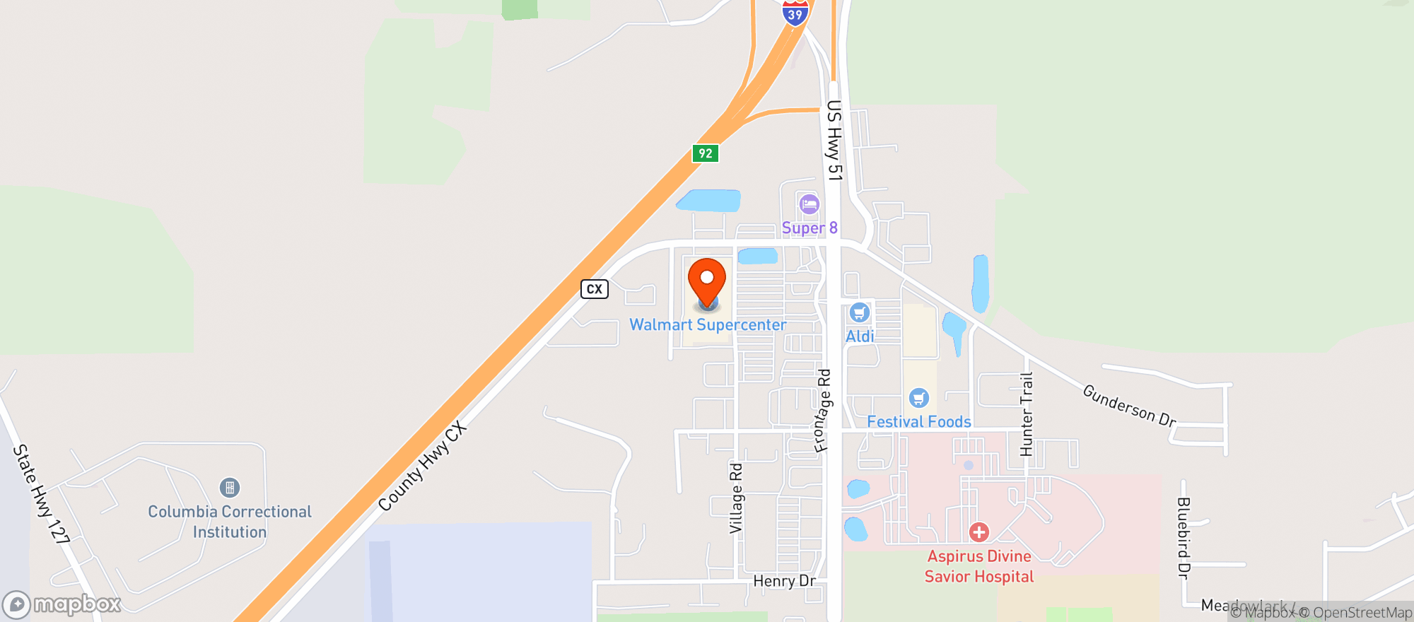 Map showing Walmart Supercenter
