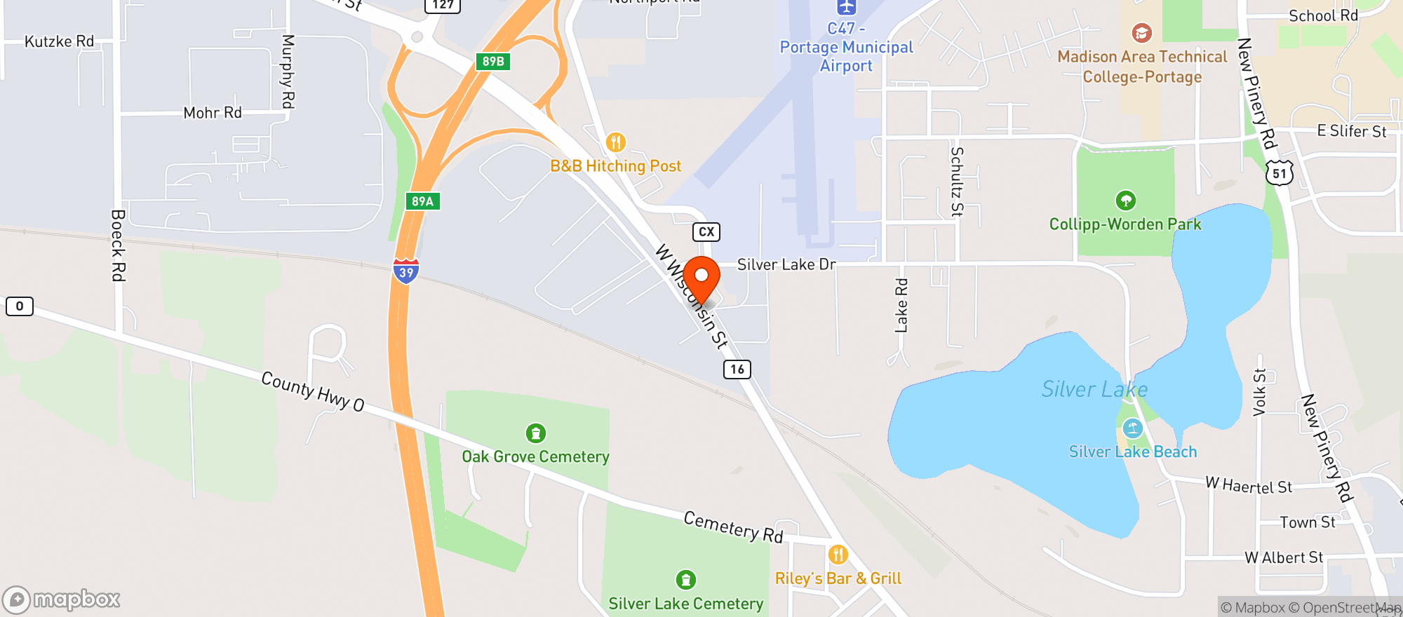 Map showing Jims Bp