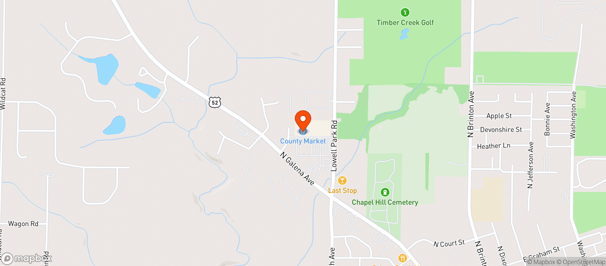 Map showing County Market - 223 - Dixon