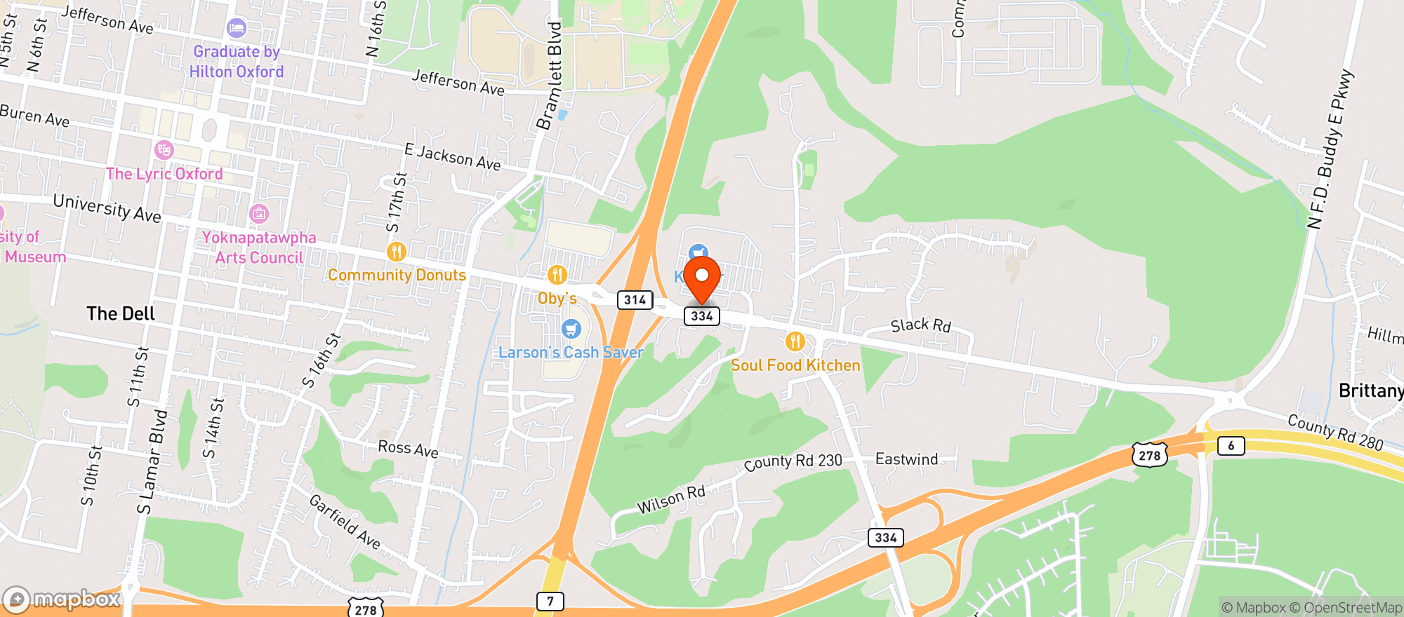 Map showing Kroger Store