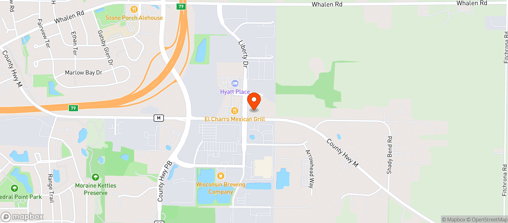 Map showing Sugar River Pizza Company
