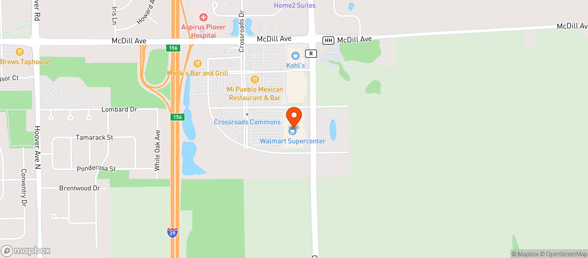 Map showing Walmart Supercenter