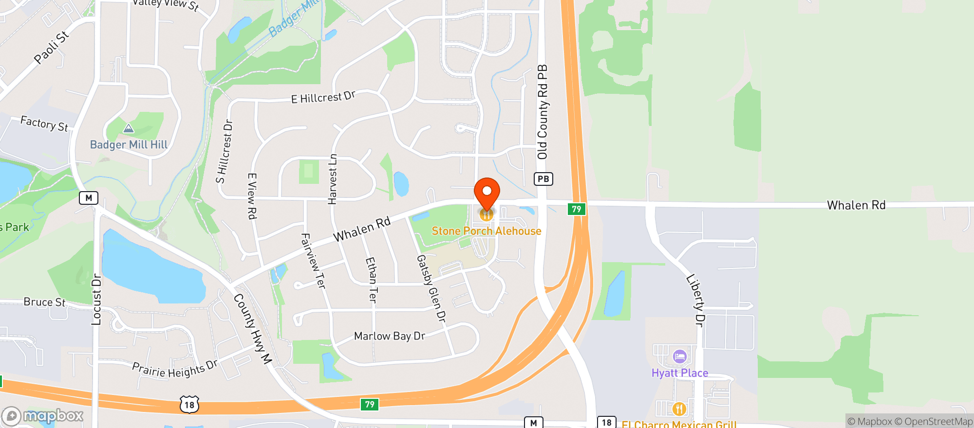 Map showing Stone Porch Alehouse