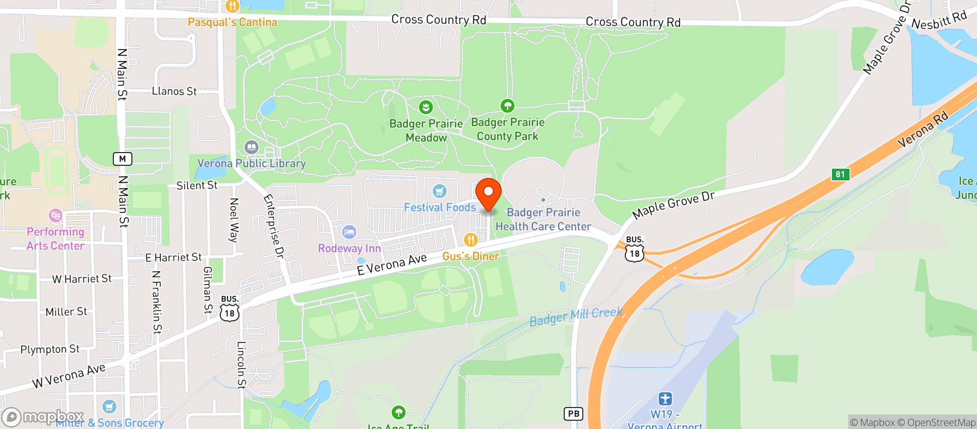 Map showing Aztec Taqueria