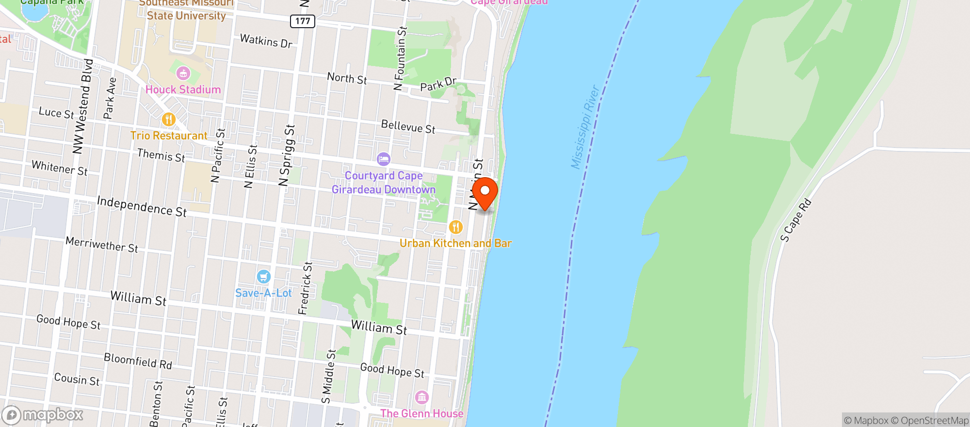 Map showing Port Cape Girardeau