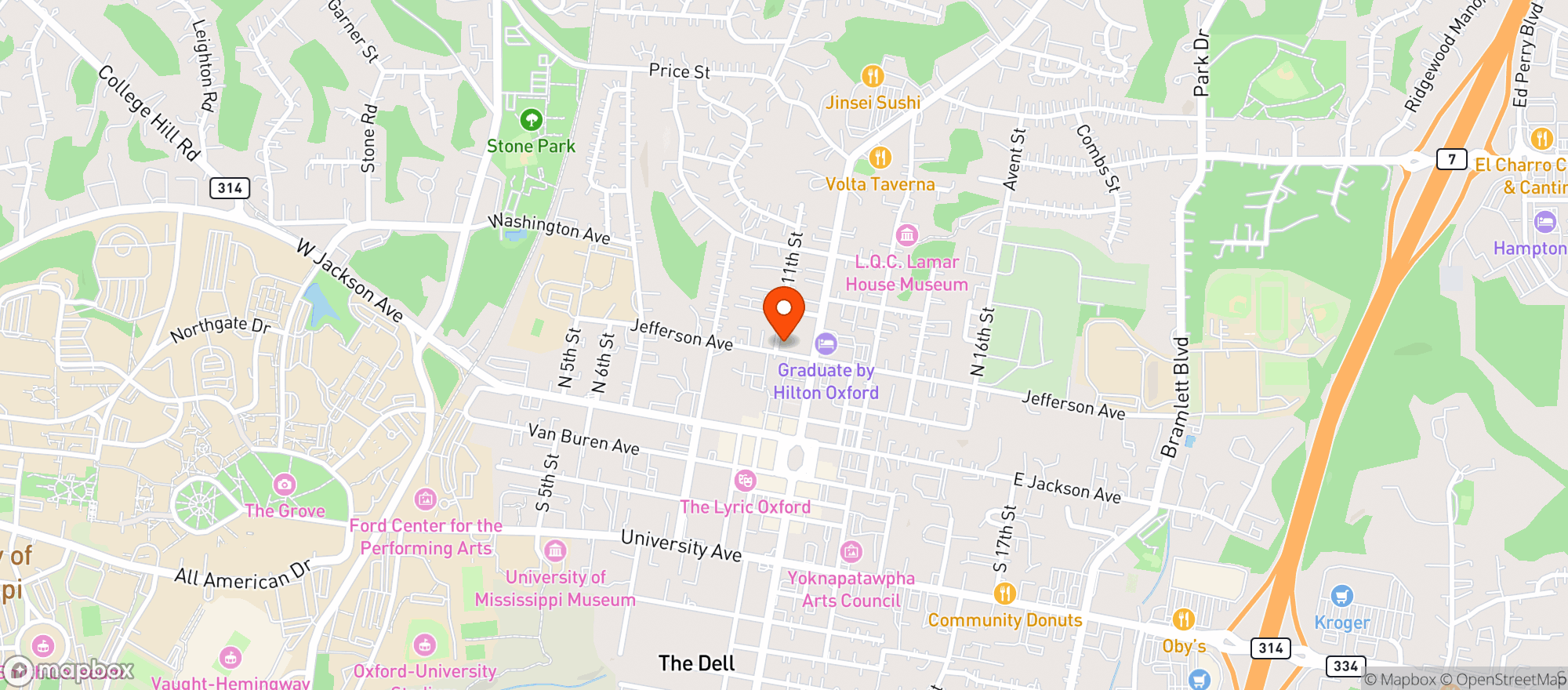 Map showing Oxford Floral