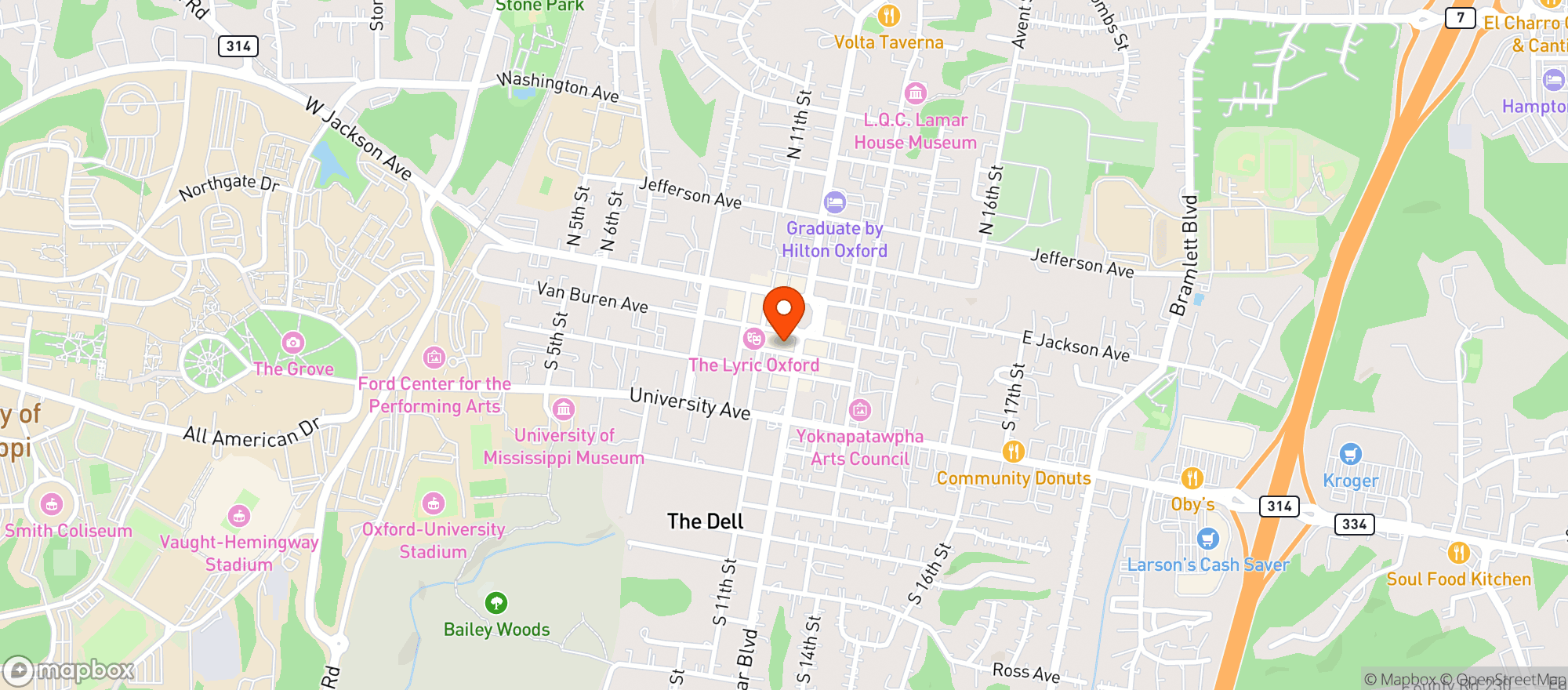 Map showing City Grocery