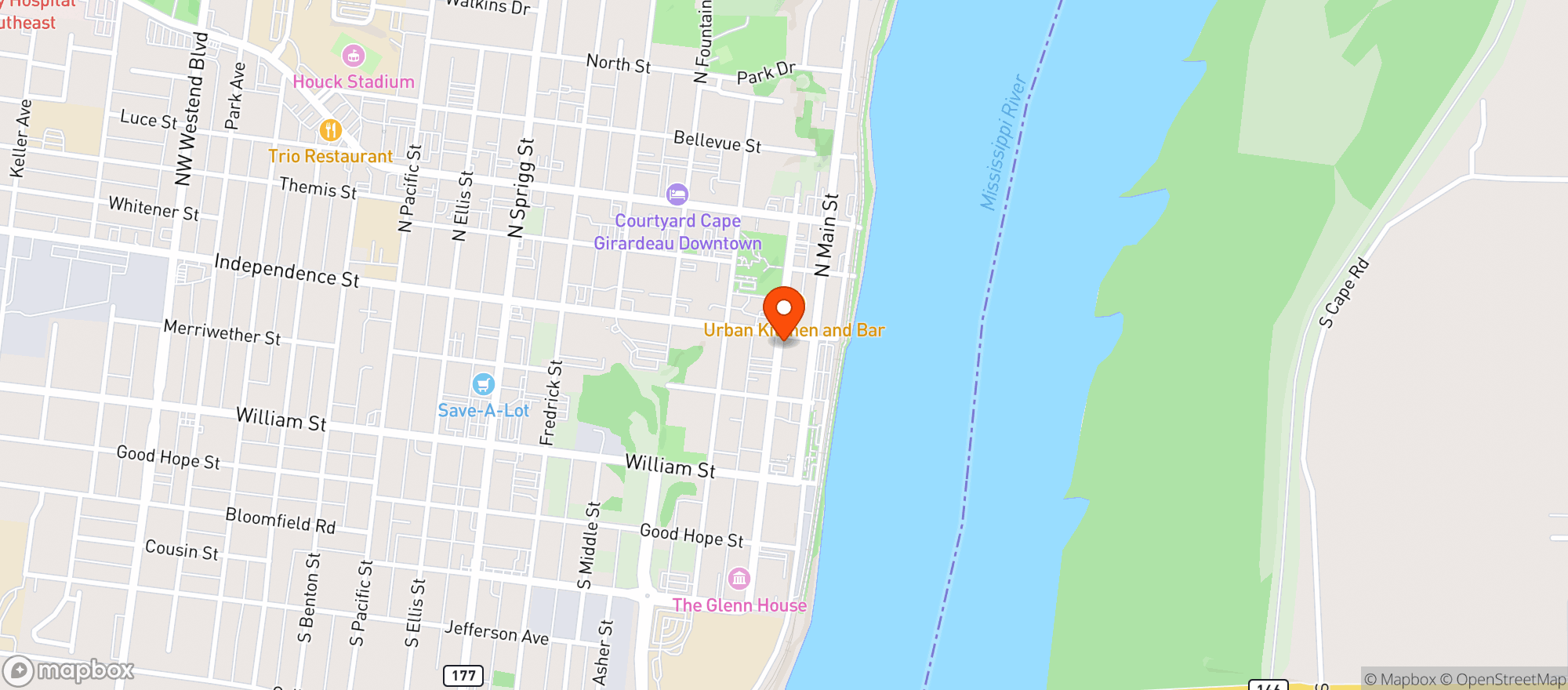 Map showing The Library