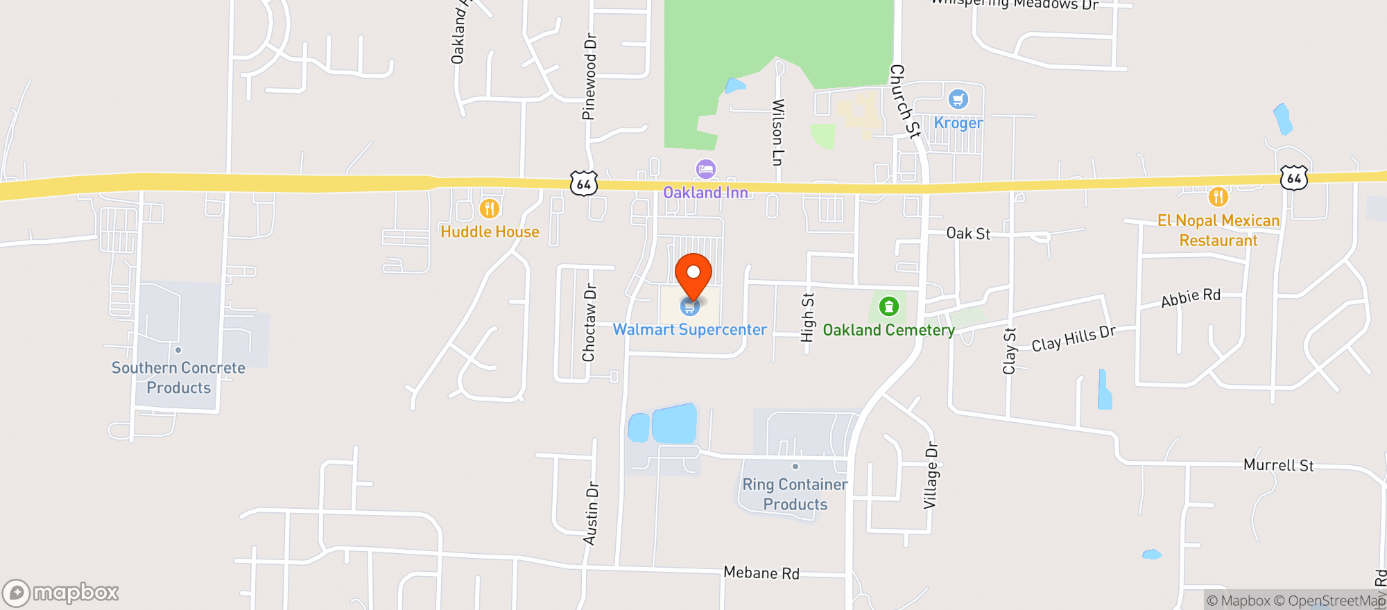 Map showing Walmart Supercenter