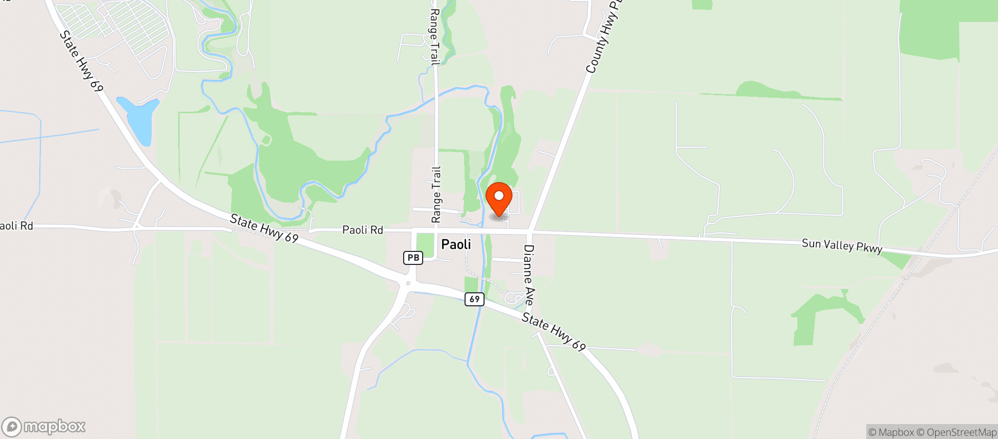 Map showing Seven Acre Dairy Company
