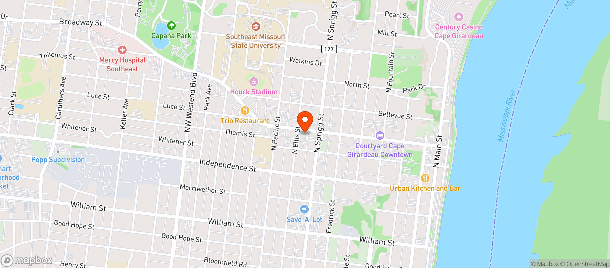 Map showing Hangout
