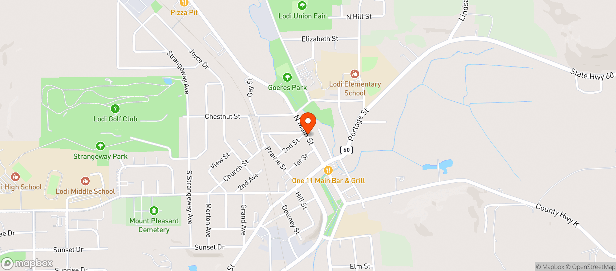 Map showing Main St Liquor