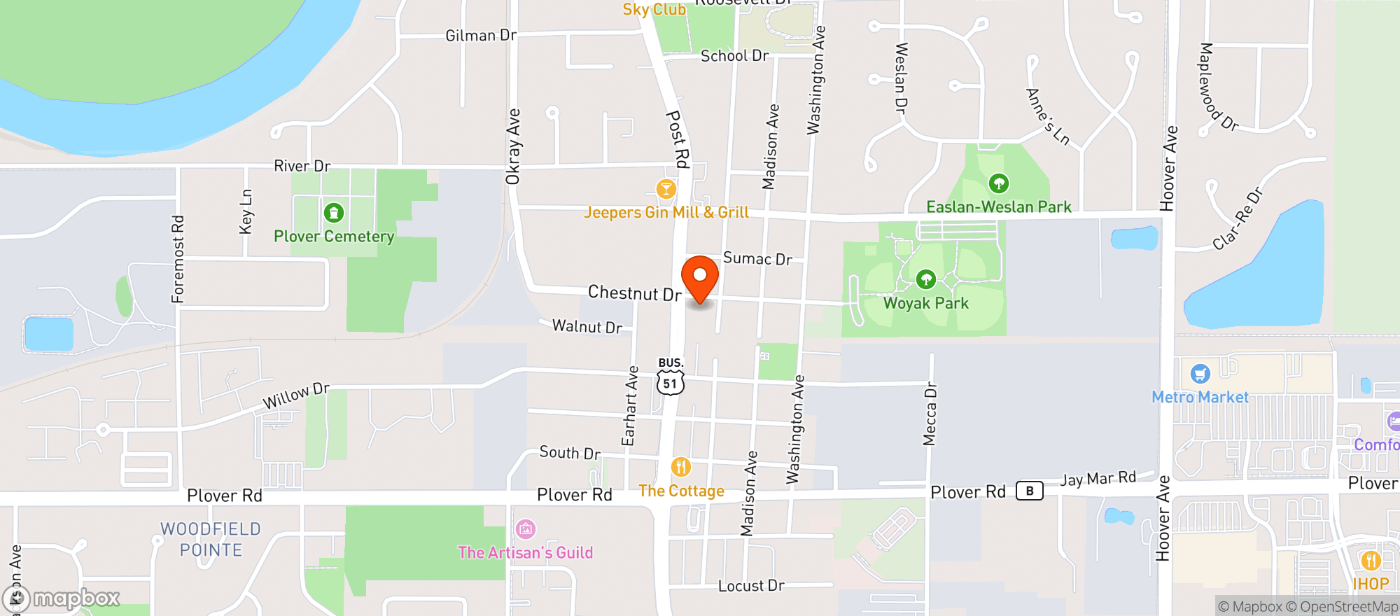 Map showing Dan S Liquor