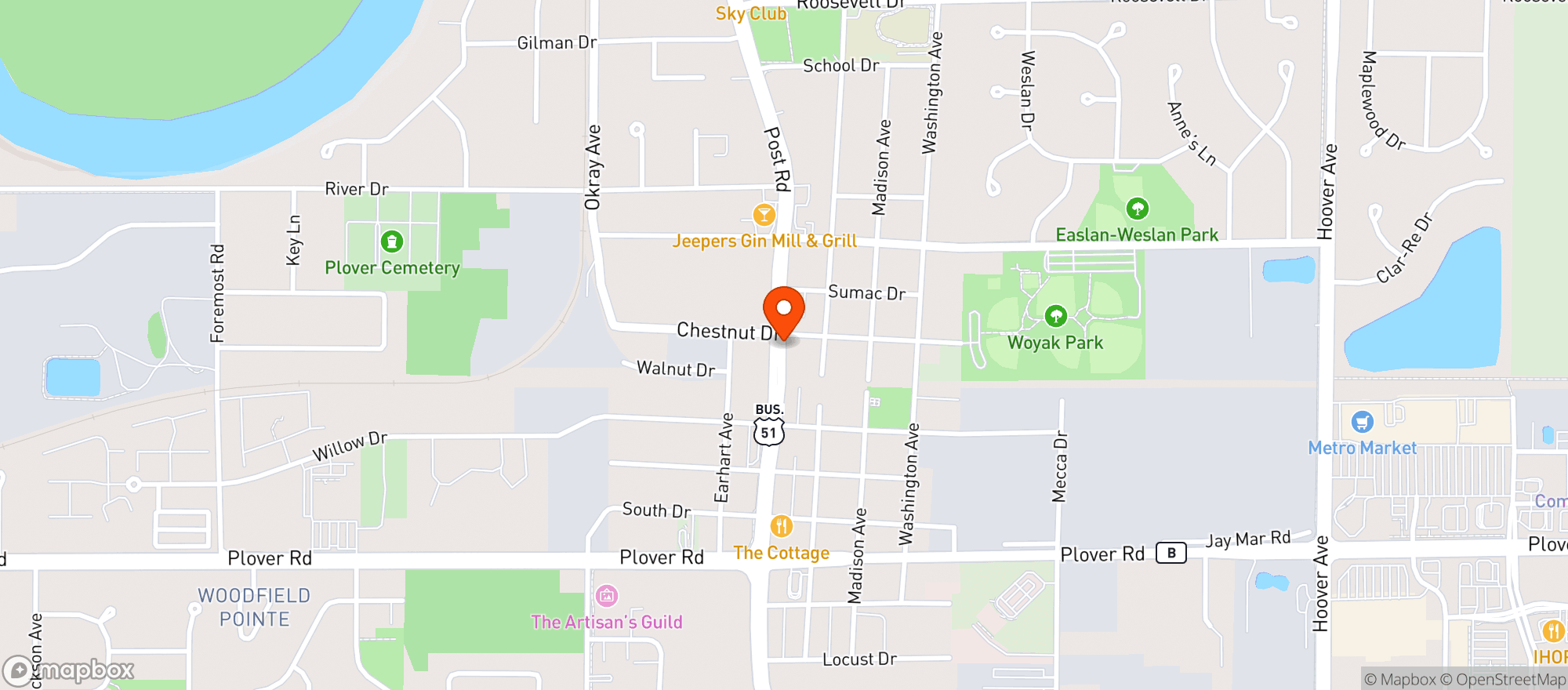 Map showing DANS LIQUOR DISPENSARY
