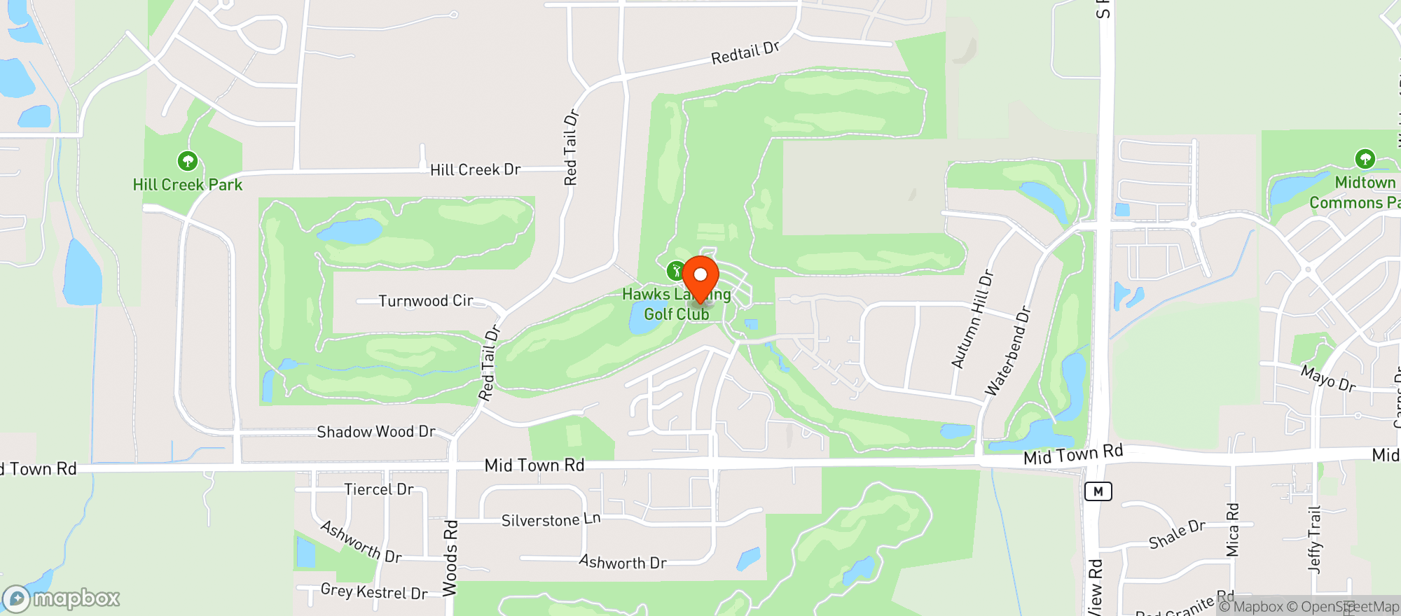 Map showing Dahmen's At Hawk'slanding