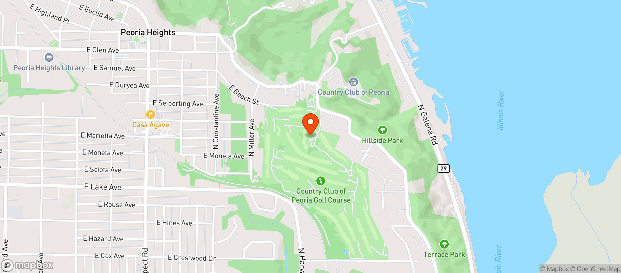 Map showing Country Club Of Peoria