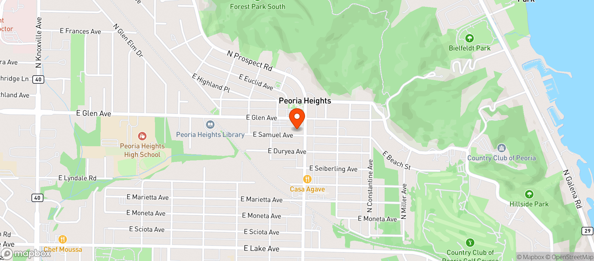 Map showing Olivers In The Heights