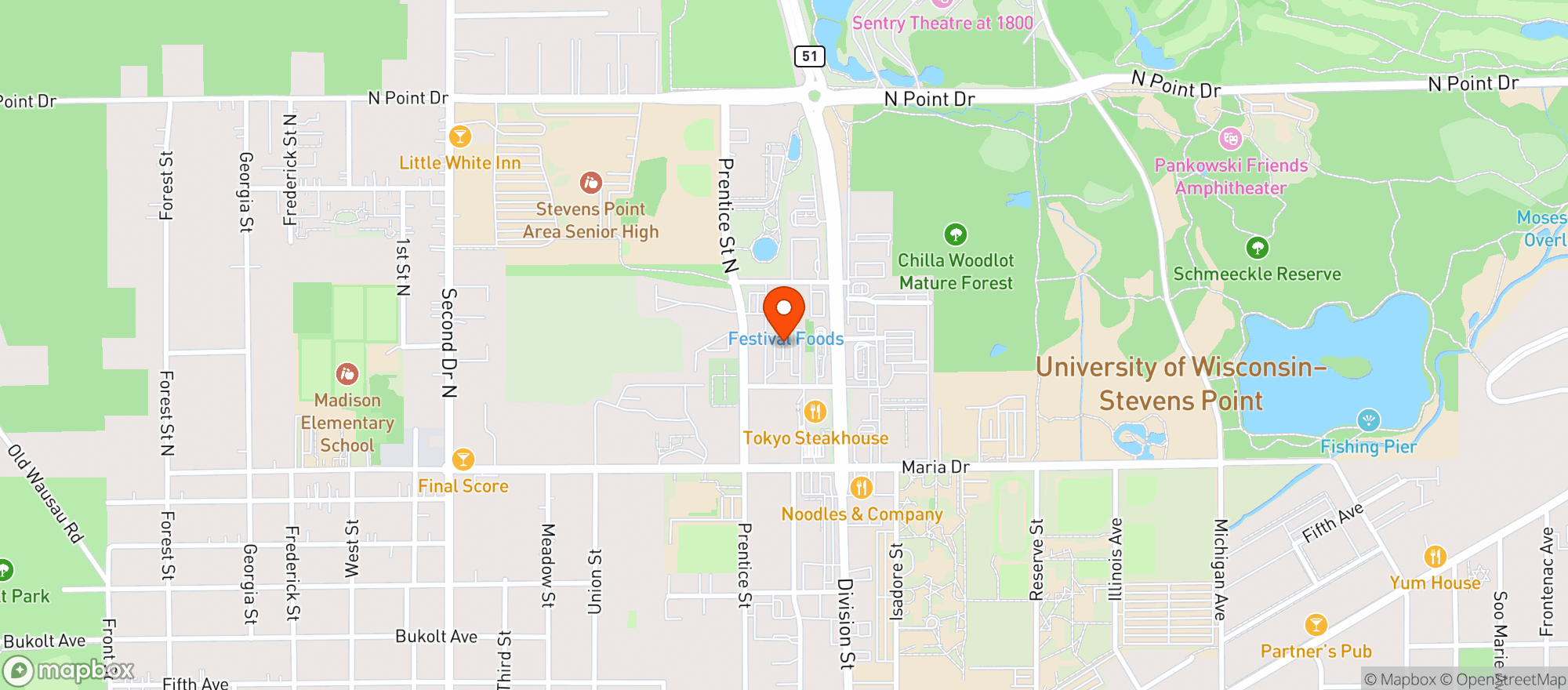 Map showing Festival (L)-St.Point