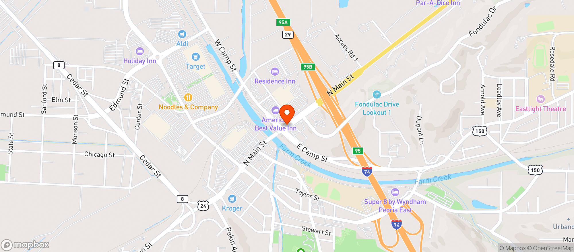 Map showing Circle K