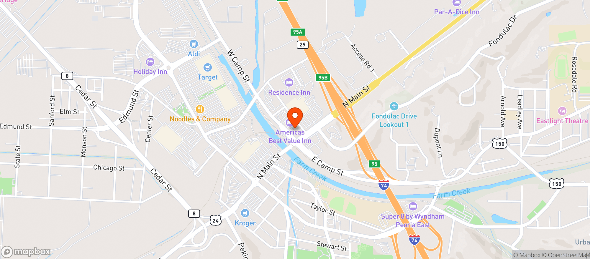 Map showing CIRCLE K #4700125