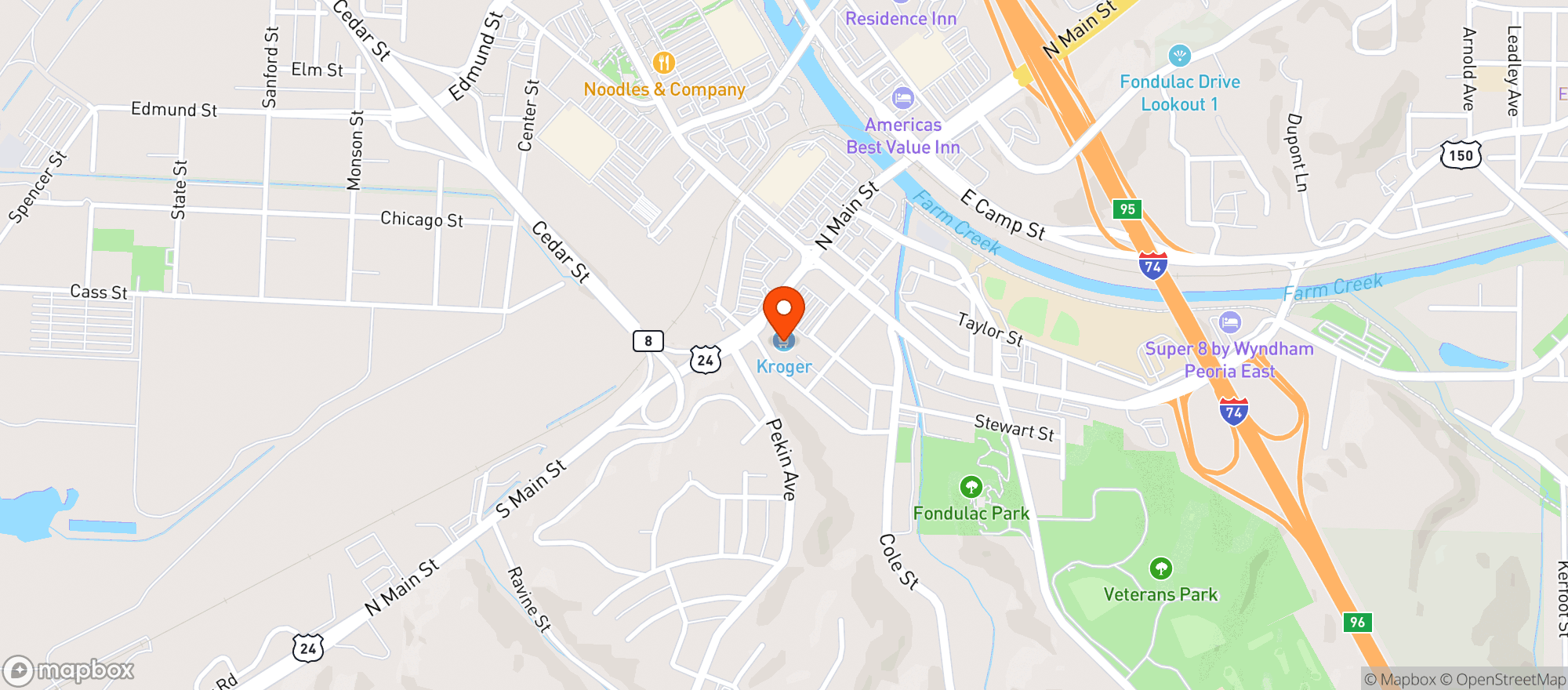 Map showing Kroger
