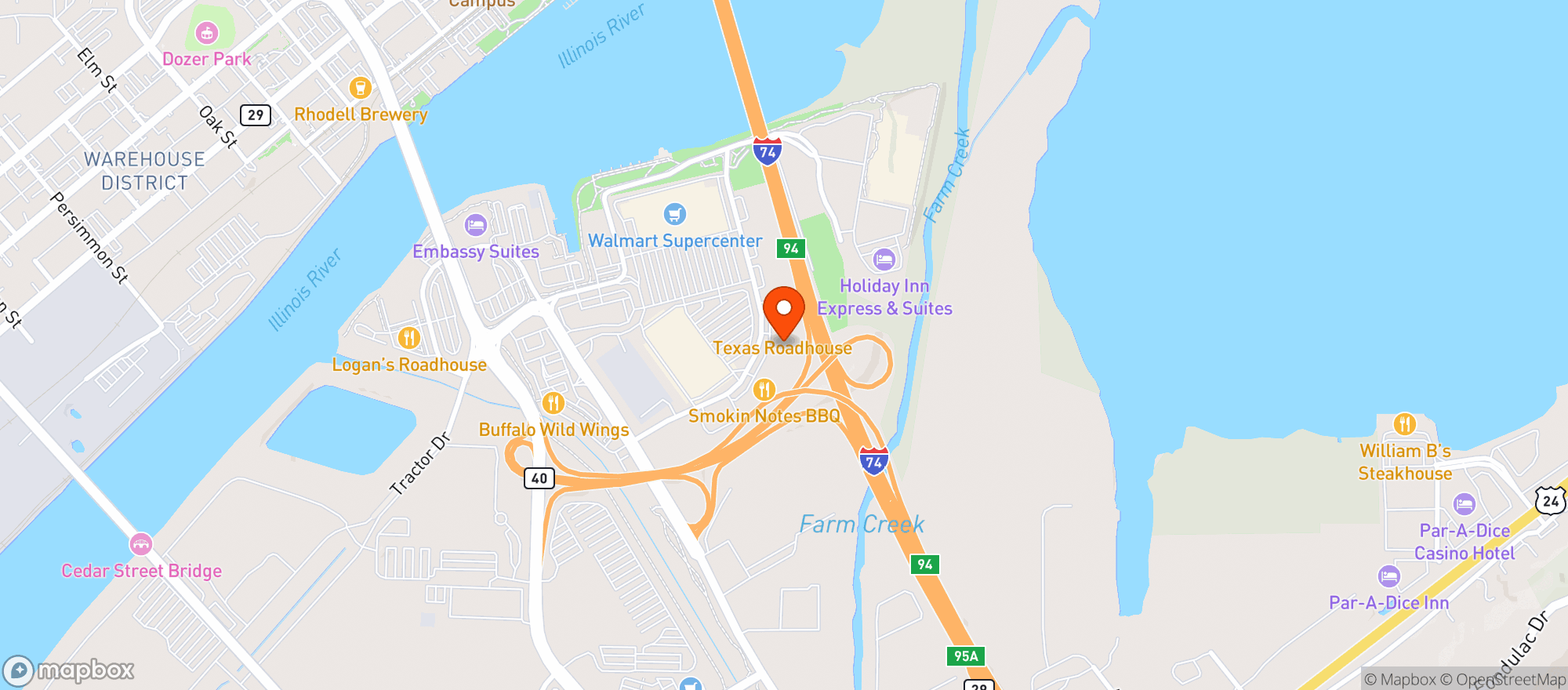 Map showing Nuera - East Peoria