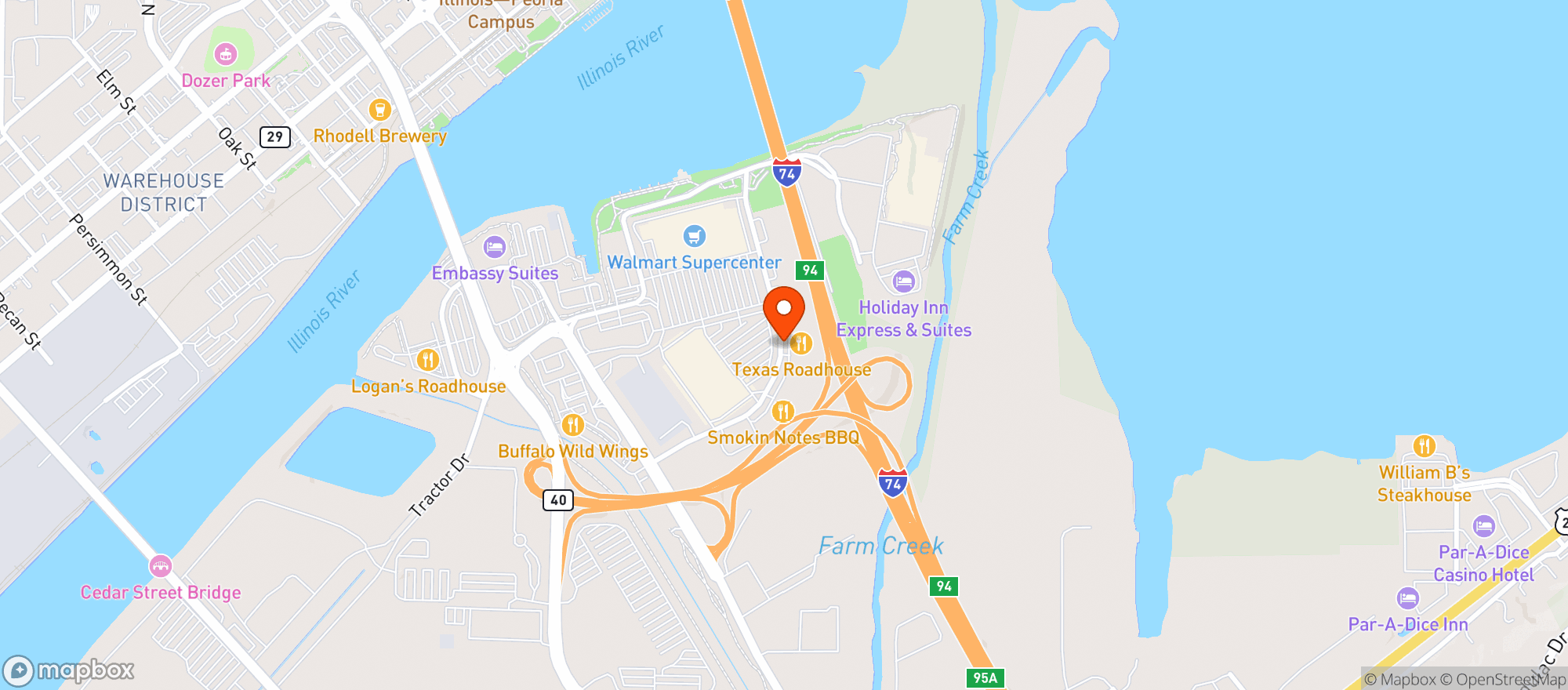 Map showing Texas Roadhouse