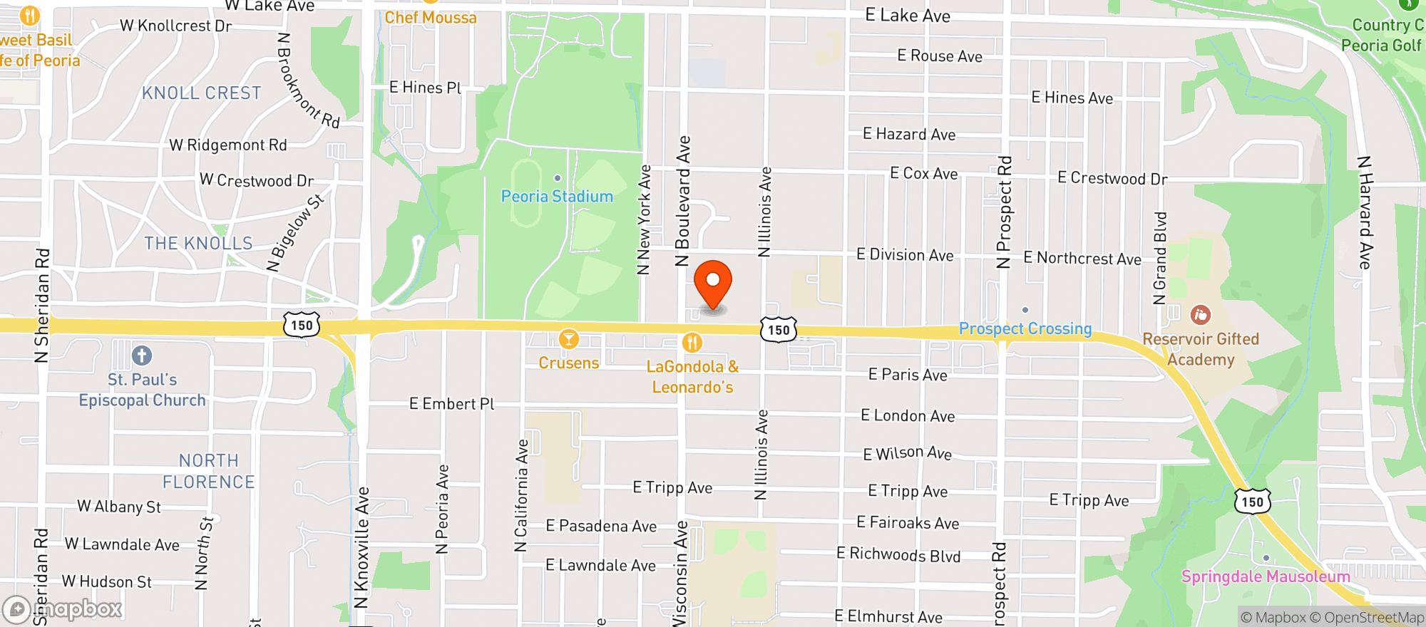 Map showing Alwan & Sons Meat Co