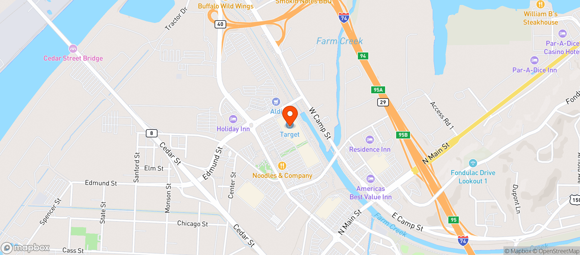 Map showing TARGET