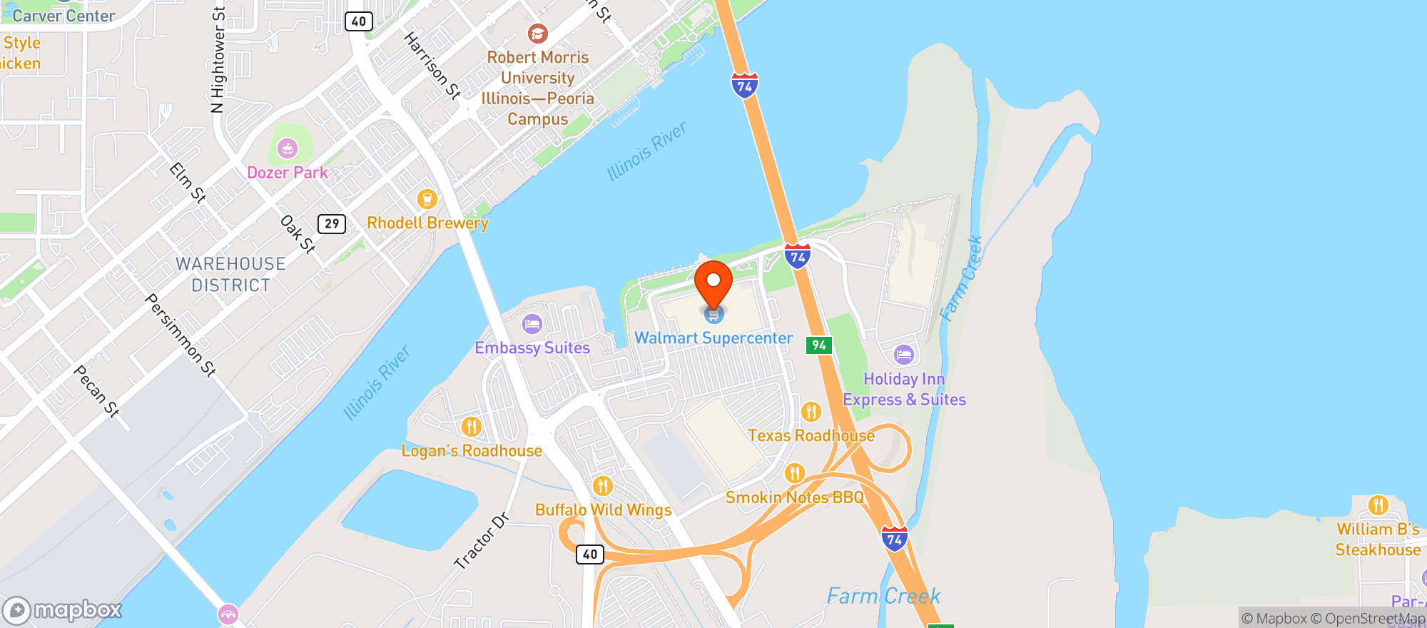 Map showing Walmart Supercenter #1028