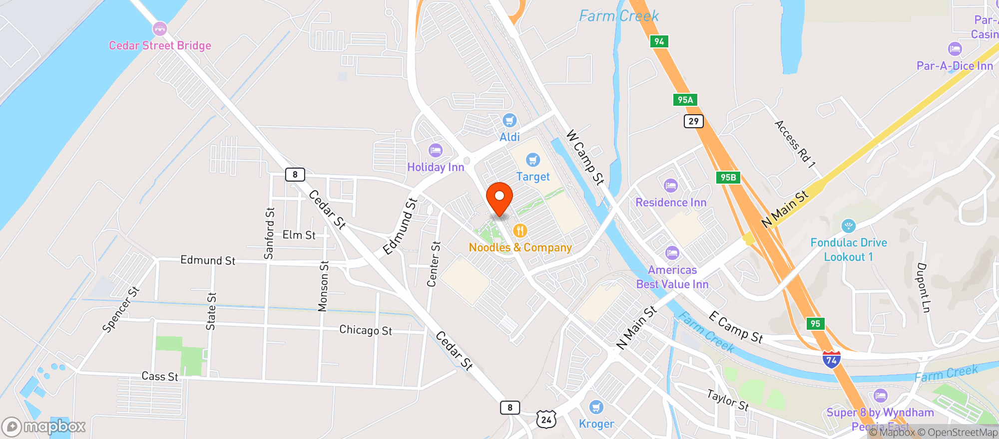 Map showing Target Store
