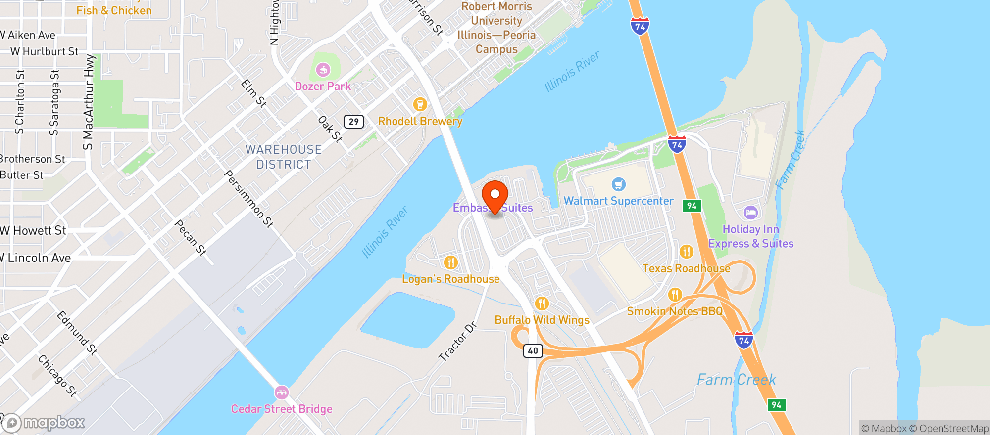 Map showing Embassy Suites