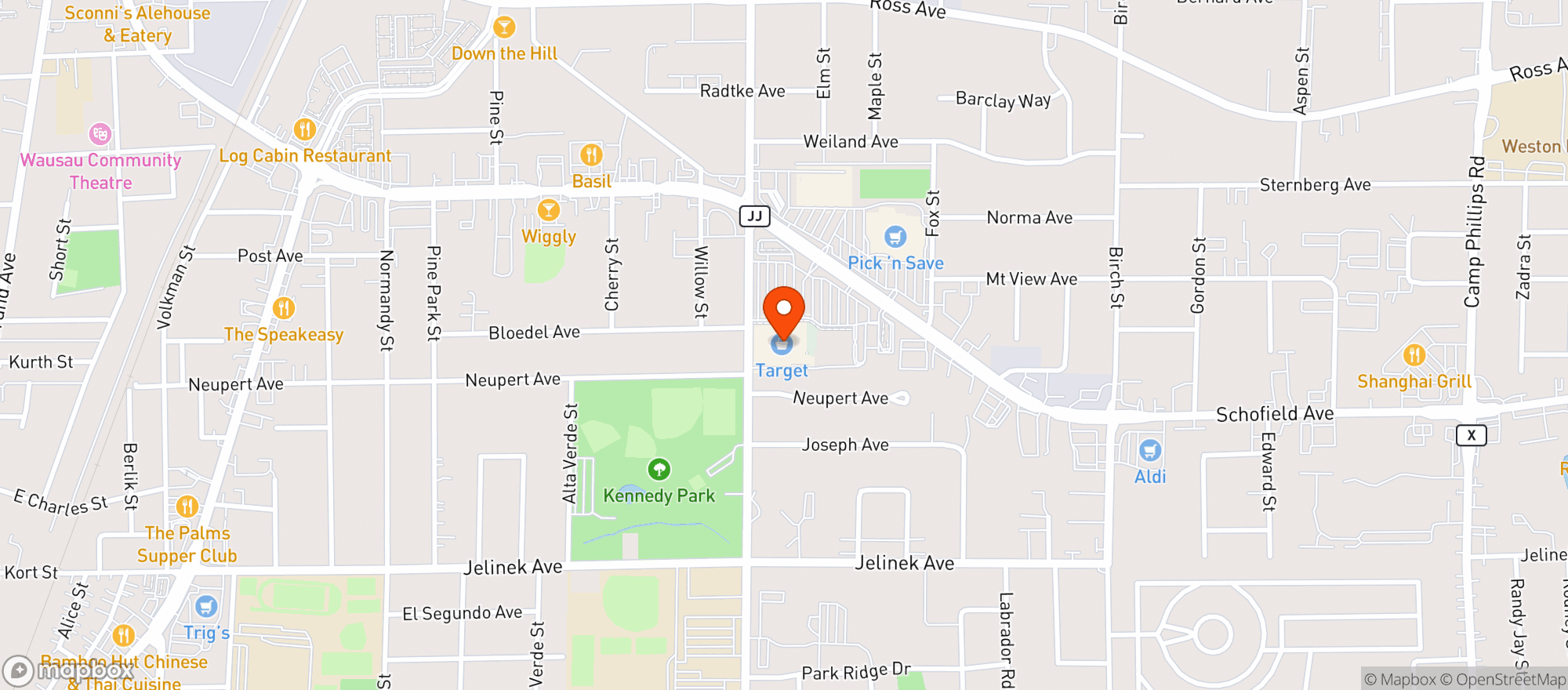 Map showing Target