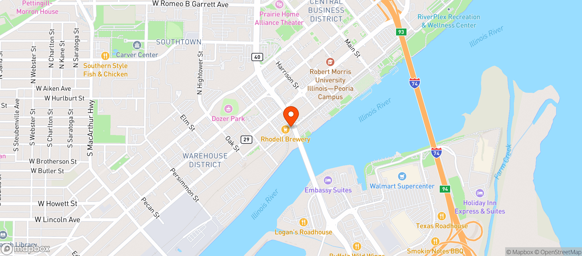 Map showing Rhodell s