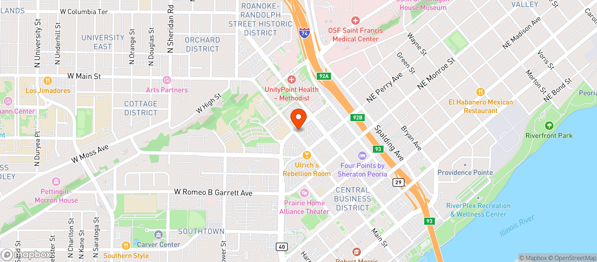 Map showing Intuition Coffee Co