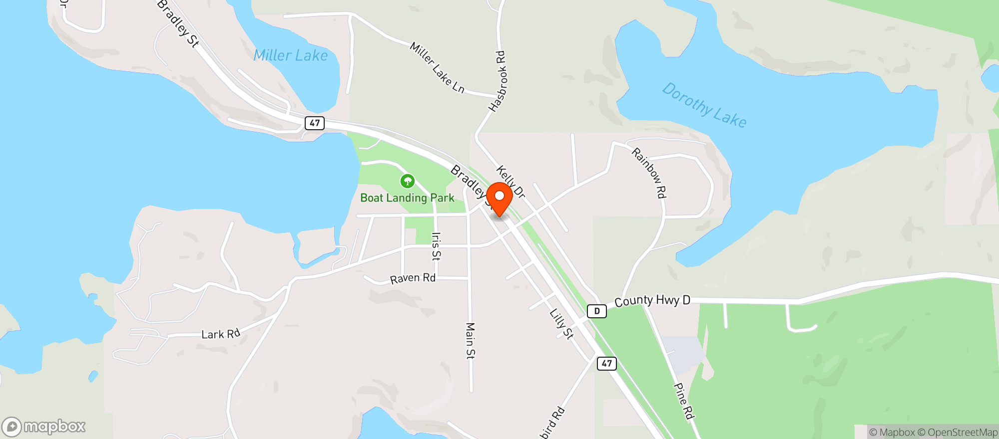 Map showing Happy Daze