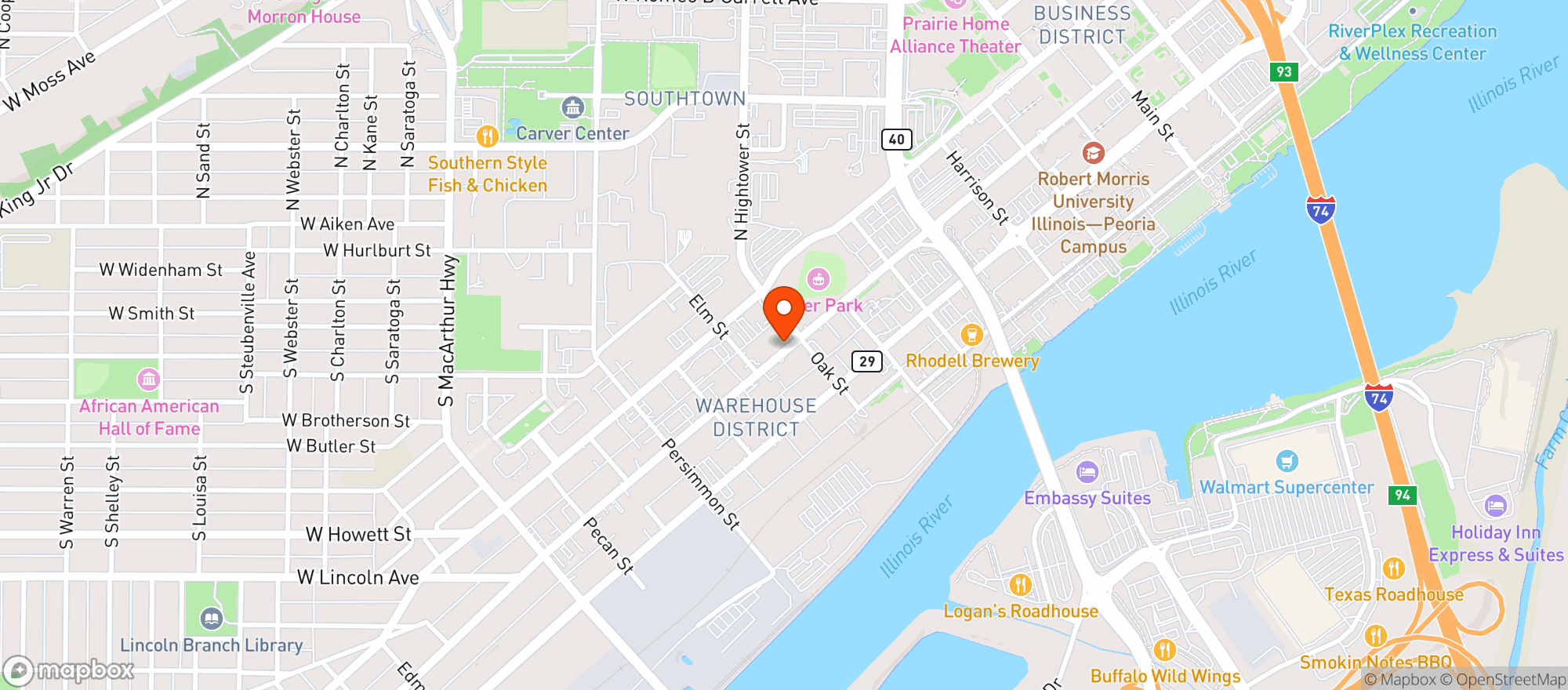 Map showing Crafted DIY Studio & Bar