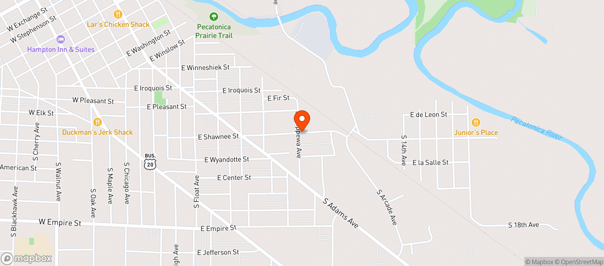 Map showing Shawnee Tap