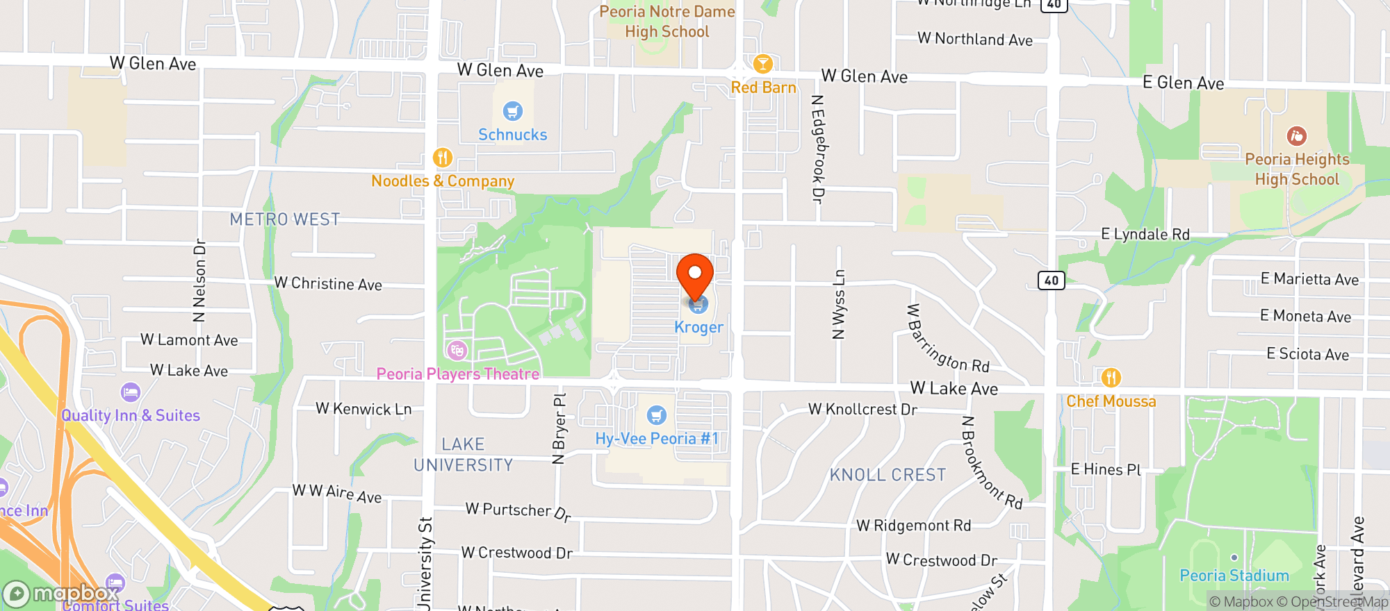 Map showing Kroger