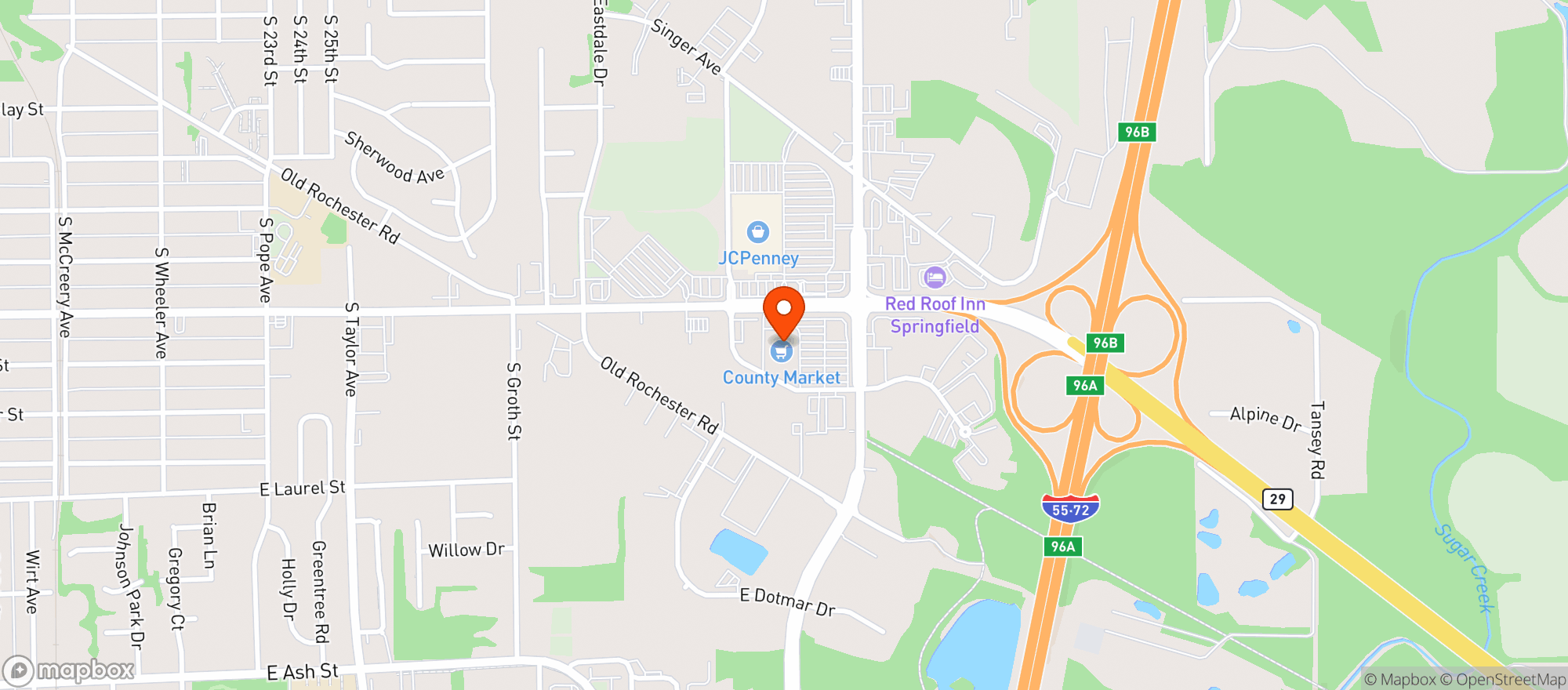 Map showing County Market #226 Dirksen Springfi