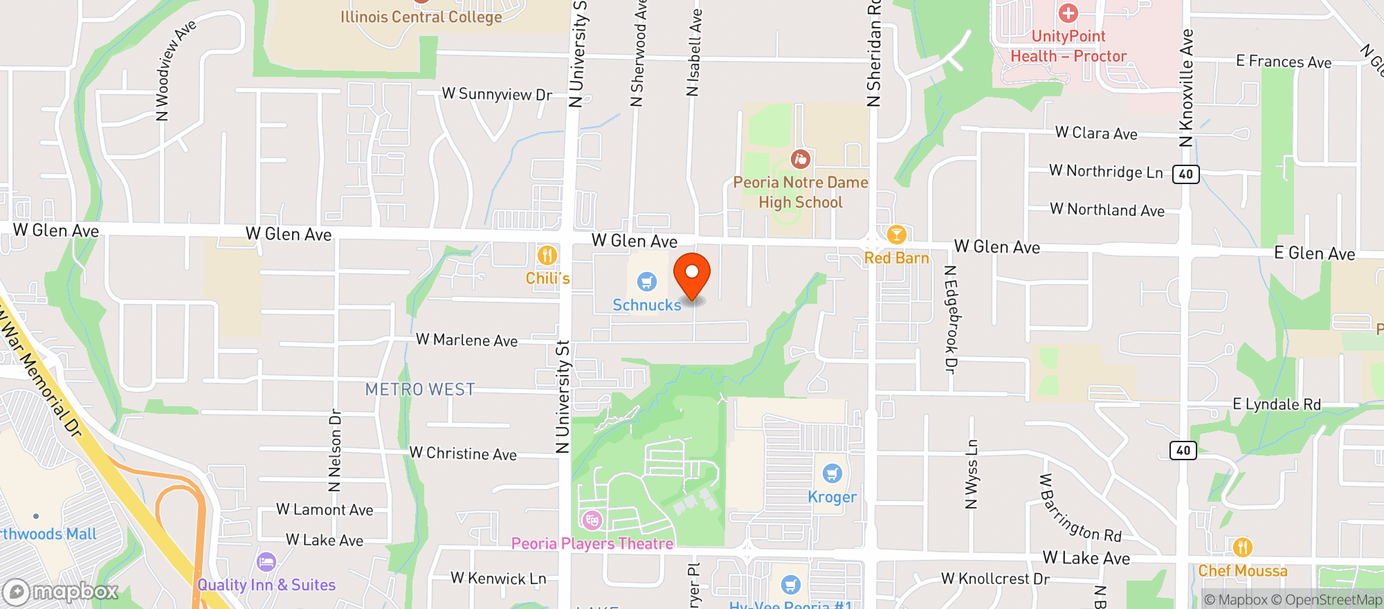 Map showing Sunrise Health Foods Inc - Peoria