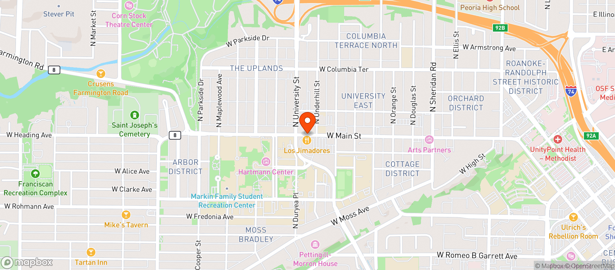 Map showing Campus Town Liquors