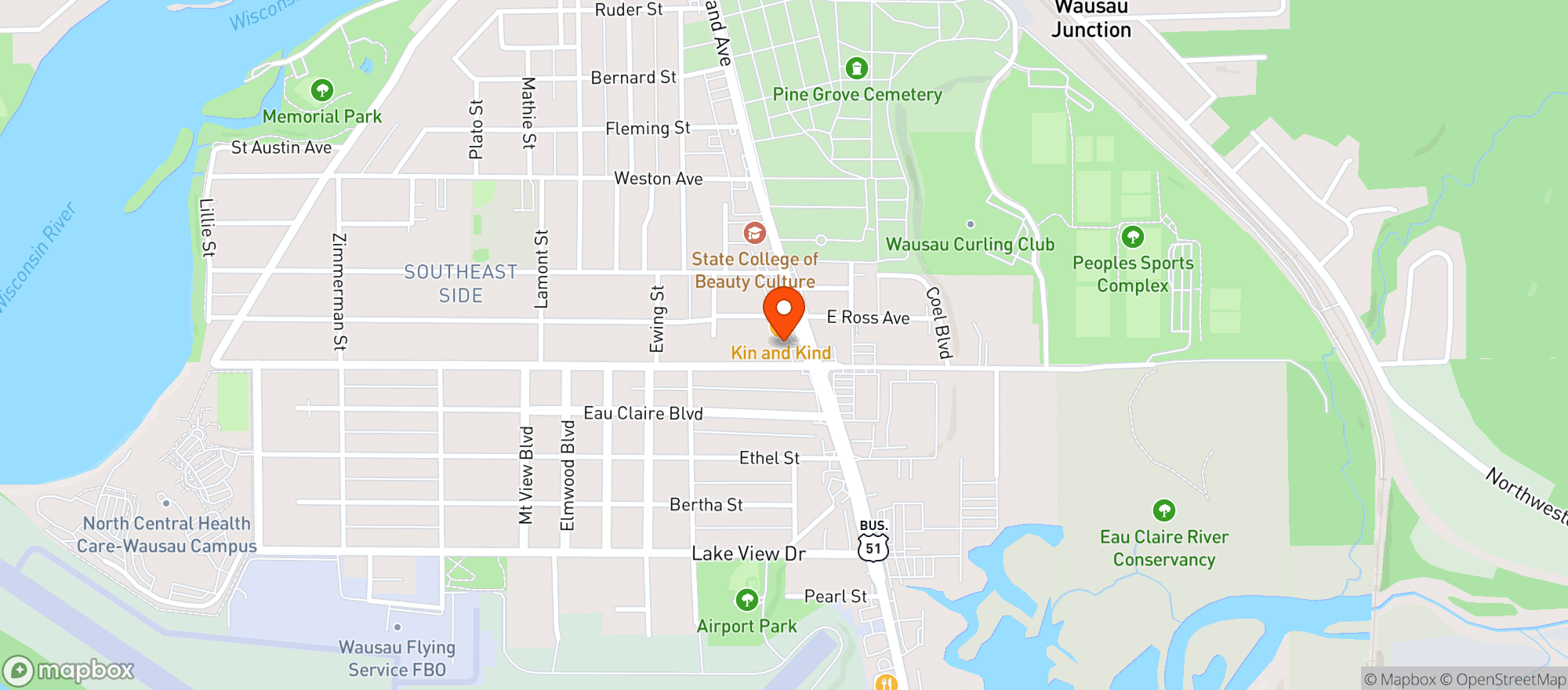 Map showing Kin & Kind Public House