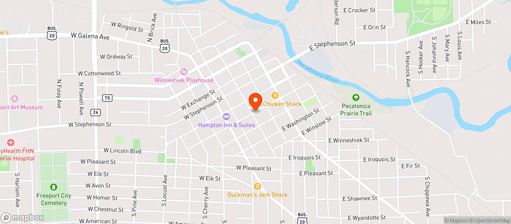 Map showing Wagner House