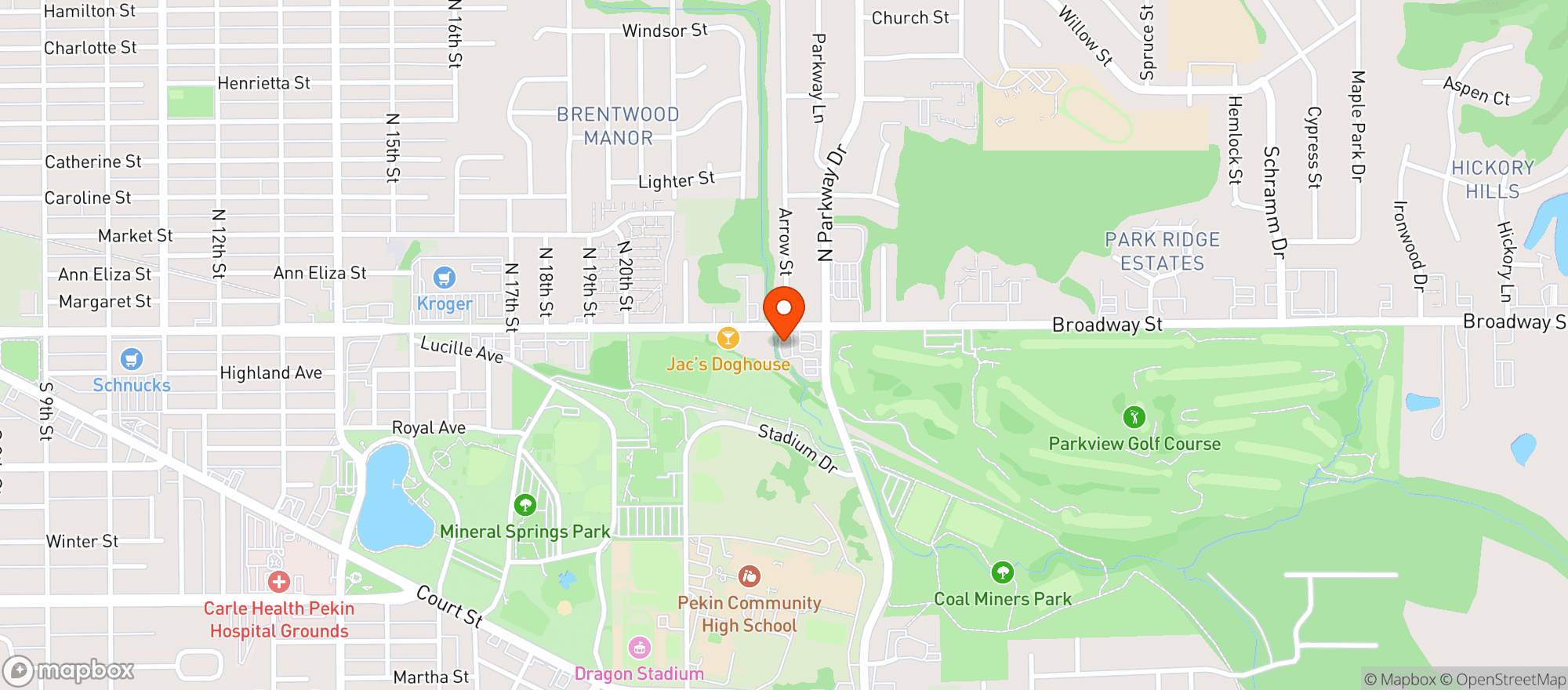 Map showing Broadway Liquor