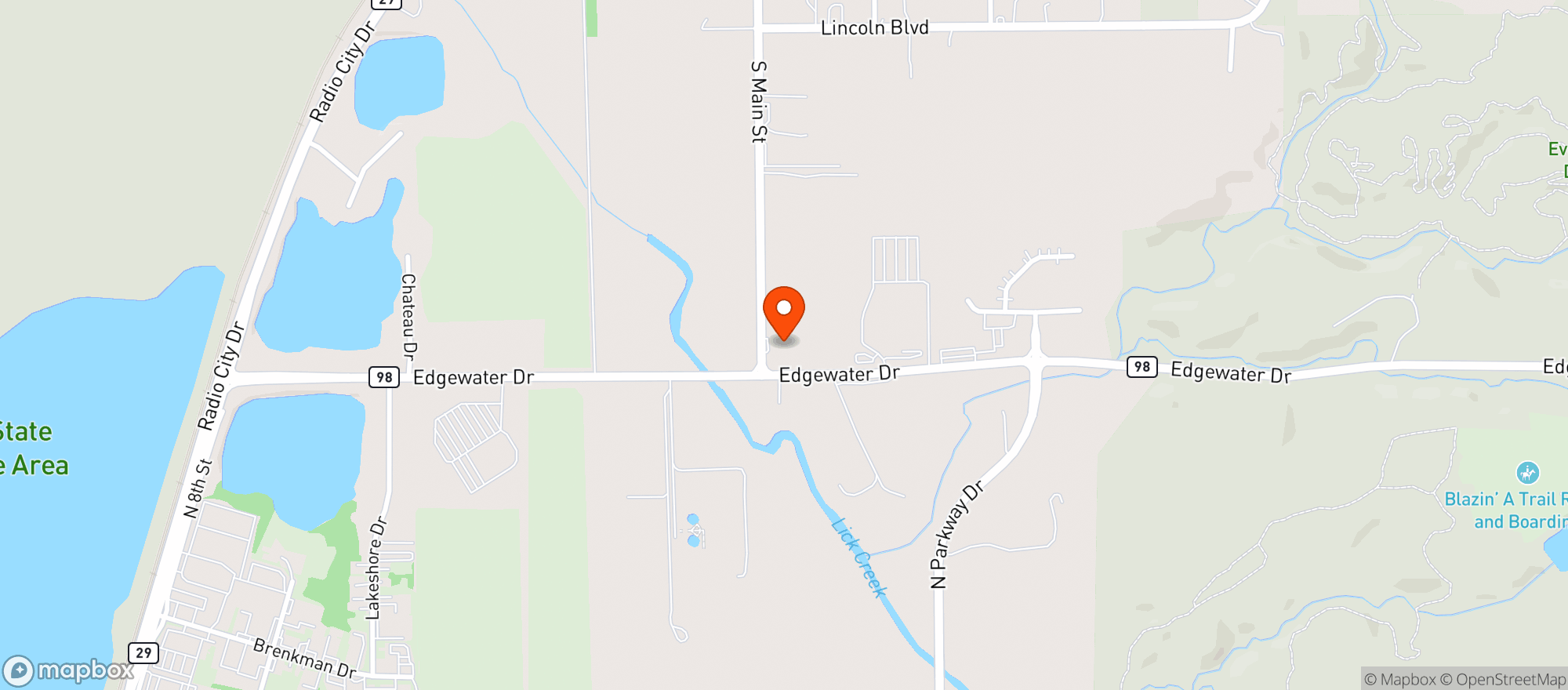 Map showing Caseys General Store # 2210 - North