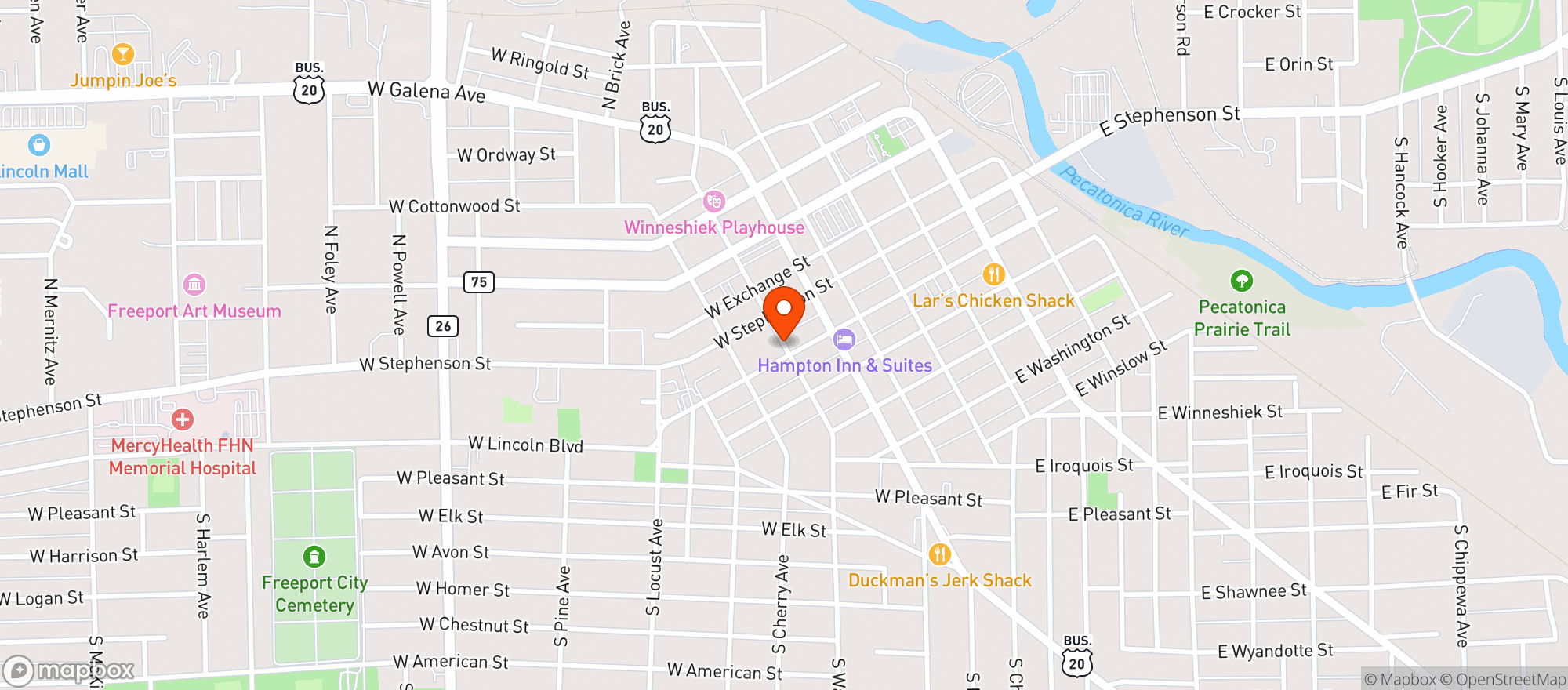 Map showing Horizon Liquors